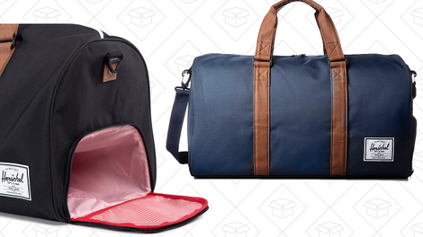 Herschel Supply Co. Novel Duffel - Navy/Tan | $60 | AmazonHerschel Supply Co. Novel Duffel - Black/Tan | $60 | AmazonHerschel Supply Co. Novel Duffel - Raven Crosshatch | $59 | Amazon
